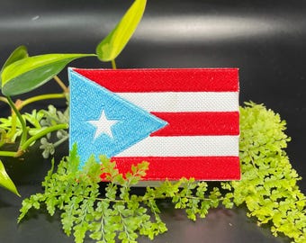 Embroidered Patch - 1895 Flag Of Puerto Rico Available in Iron on or Hook Fastener