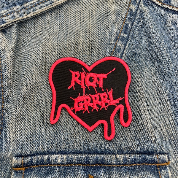 Neon Drip Heart Riot Girl Patch