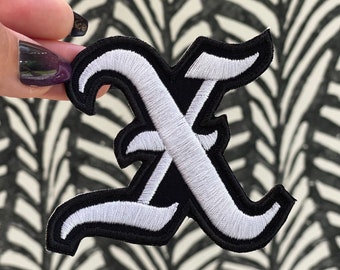 X - Patch - Iron on OR Hook and Loop Options - Etsy