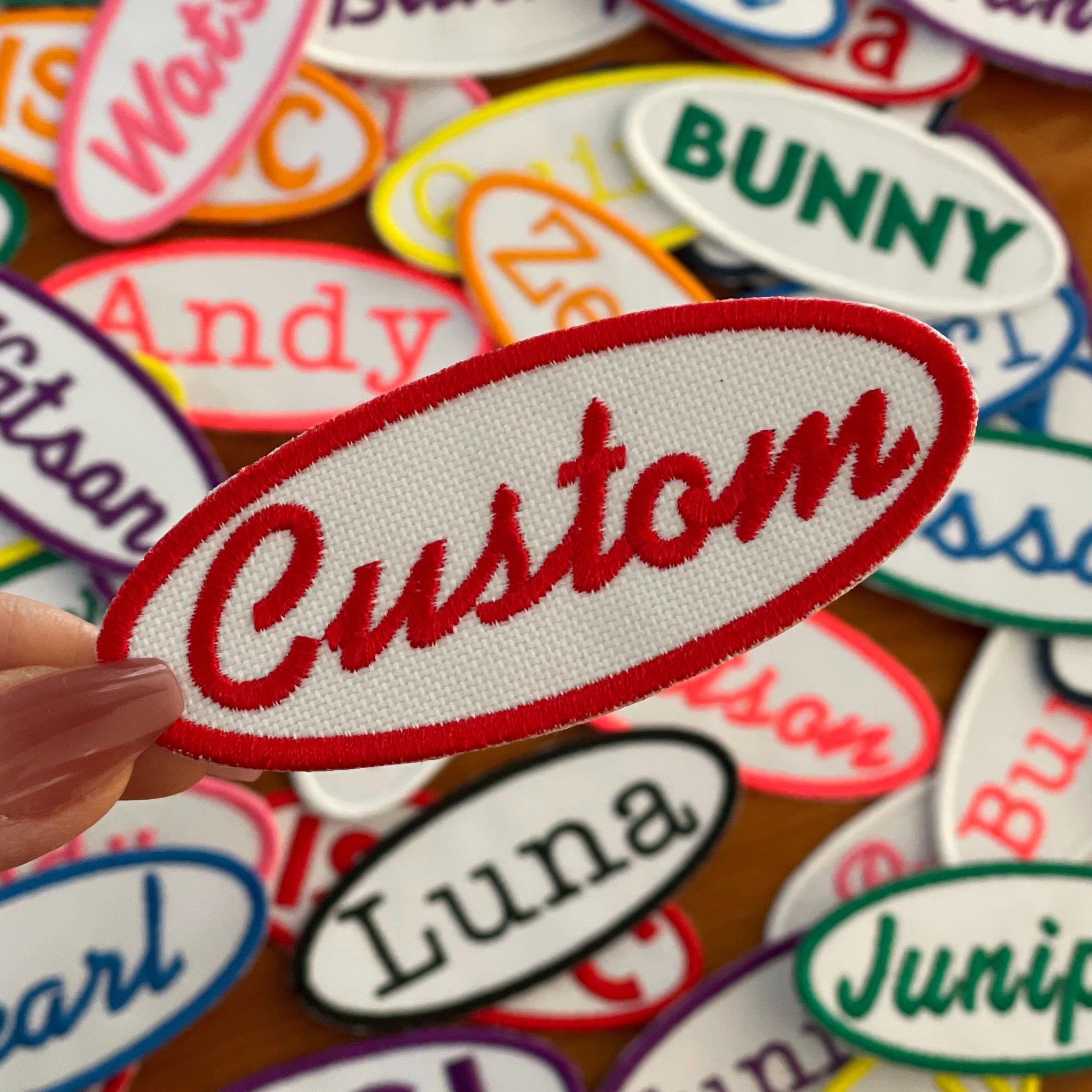 Custom Embroidered Name Patch – Iron on or Hook and Loop - Etsy