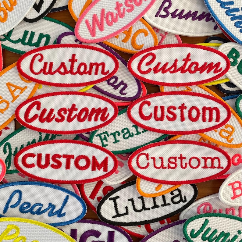 Custom Embroidered Name Patch – Iron on or Hook and Loop - Etsy