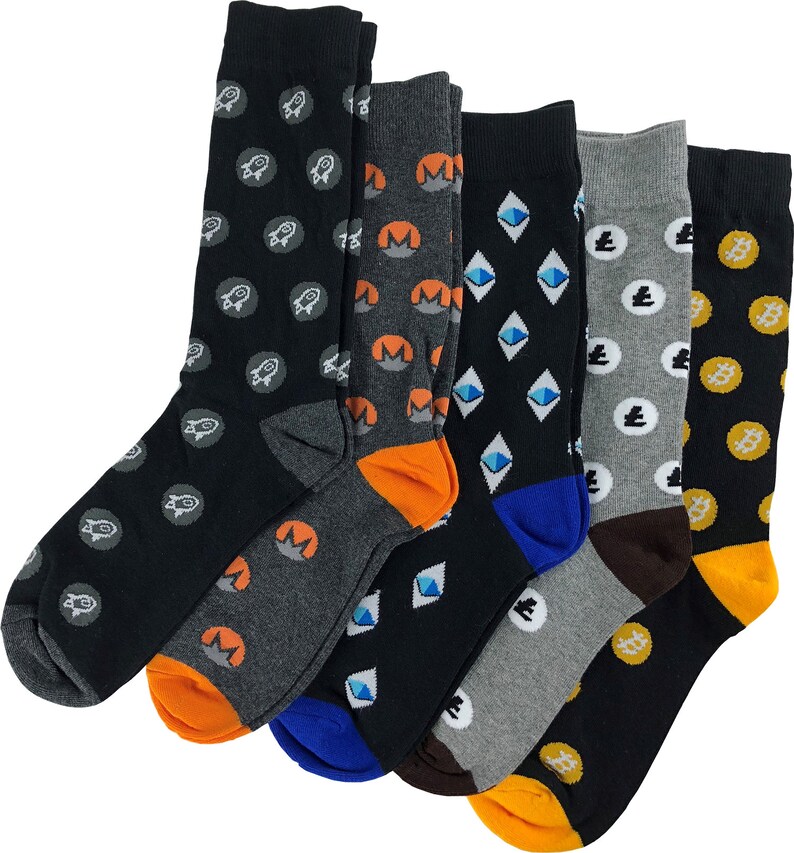 Cryptocurrency Crypto Socks 5 Pair Gift Set Variety Pack image 0