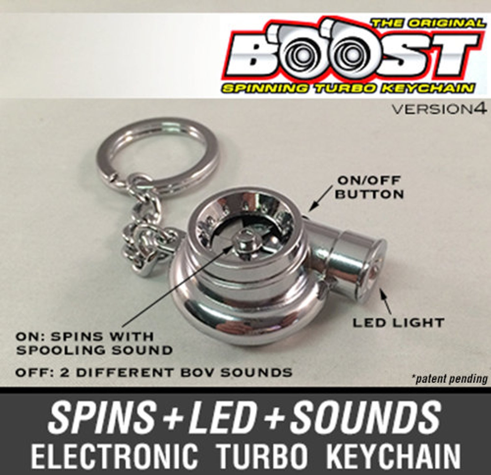 Boostnatics Electric Turbo Keychain Keyring w/ Sounds & LED Etsy