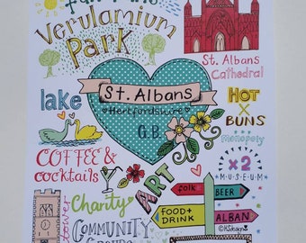 ST ALBANS  A4 art print