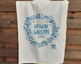 Welwyn Garden City is 100 tea towel