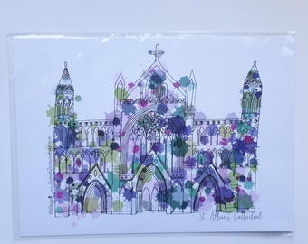 Purples St Albans Cathedral print