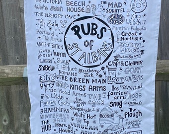 PUBS of ST ALBANS Tea Towel