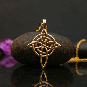 14K Gold Celtic Cross Necklace, Celtic Knot Jewellery, Celtic Cross Pendant, Irish Necklace, Infinity Pendant, Necklace for Men / Women.