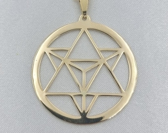 14k gold Merkaba pendant Merkaba necklace gold necklace Sacred Geometry jewelry gold jewelry Meecaba tetrahedron gold