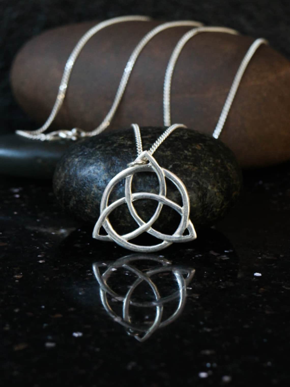 Celtic Trinity Knot Necklace Silver Trinity Knot Necklace Etsy