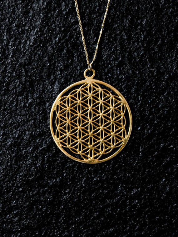 Flower of life shop gold necklace