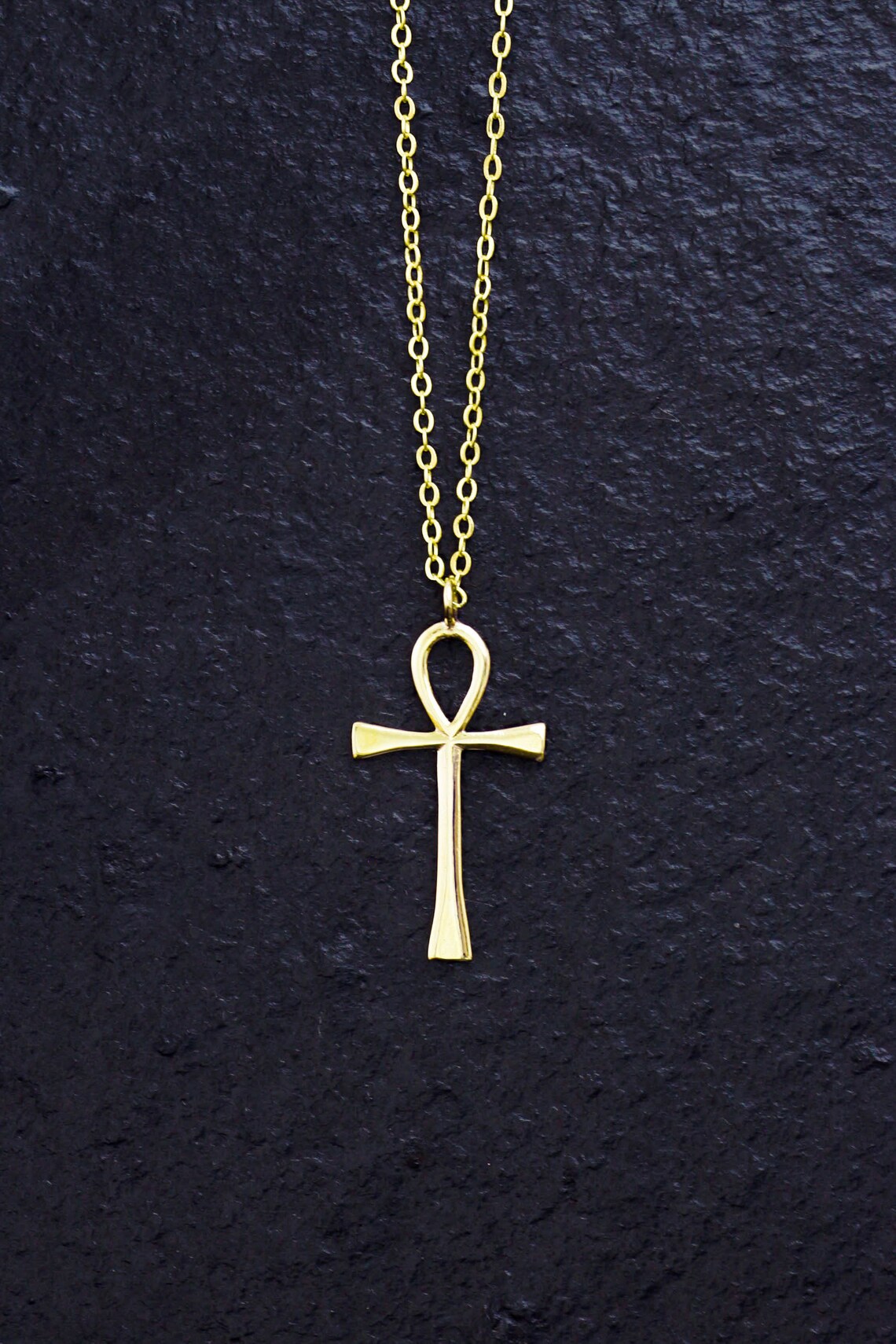 14K Solid Gold Ankh Necklace Ankh Pendant Ankh Jewellery Etsy