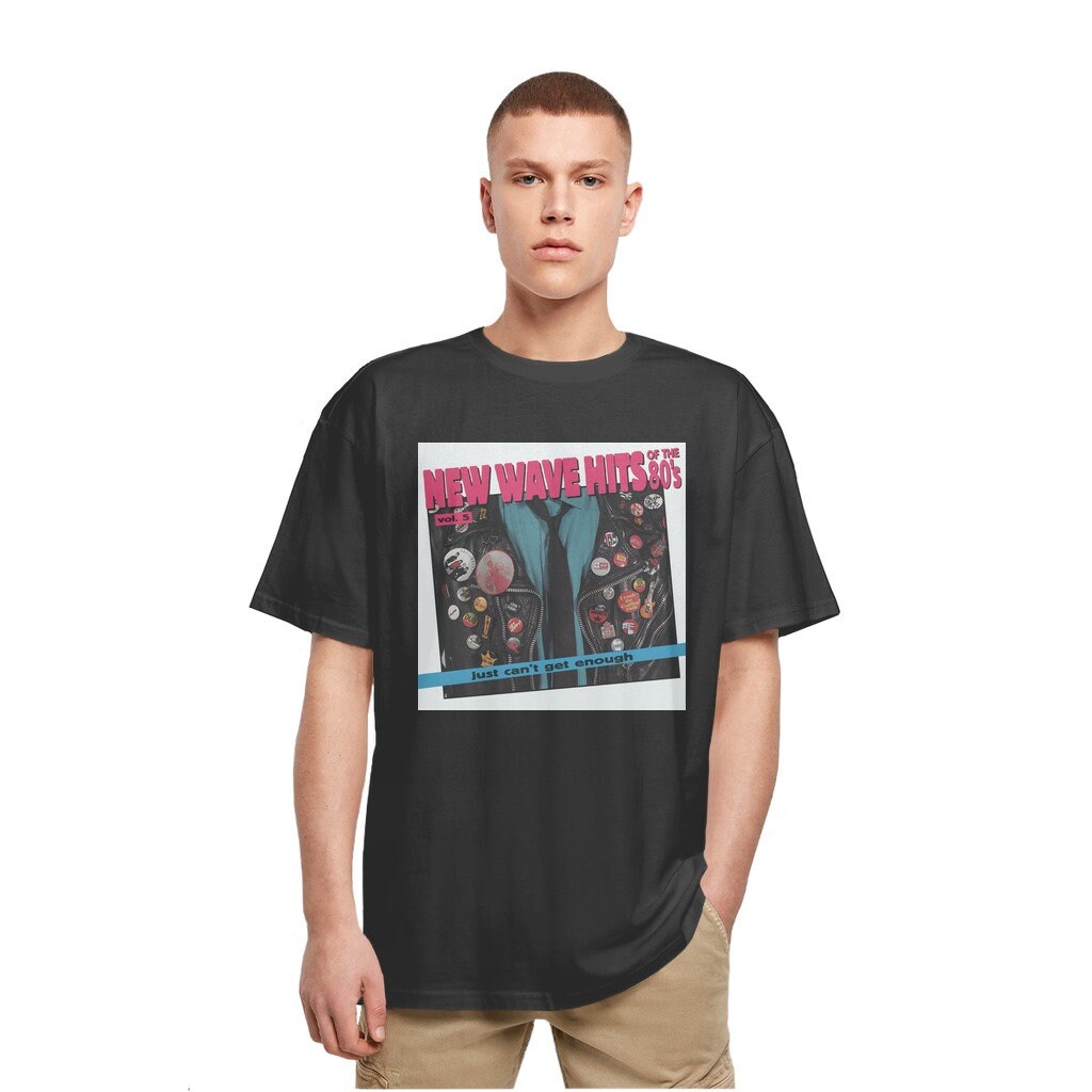 Camiseta New Wave dos anos 80, grande e pesada Moda dos anos 80