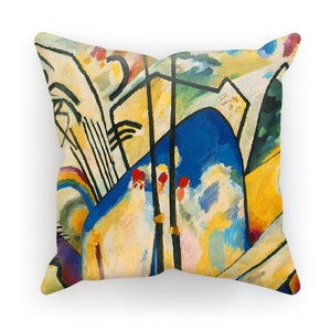 Wassily Kandinsky Yellow Red Blue Faux Silk 45cm x 45cm Sofa Cushion Wassily Kandinsky Yellow Red Blue Faux Silk 45cm x 45cm Sofa Cushion
