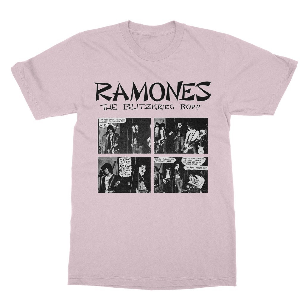 Ramones '76 ALBUM COVER HEY LET'S GO Girls Women's T-Shirt 100% Authentic HO