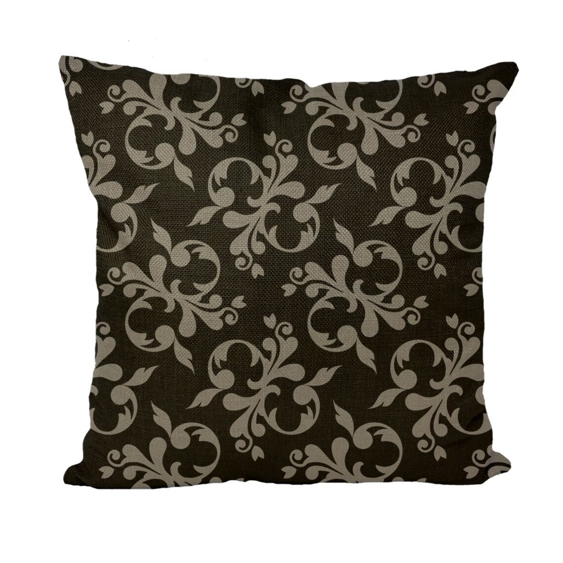 Black and grey Cushion / Pillow printed on both sides 39x39 Etsy