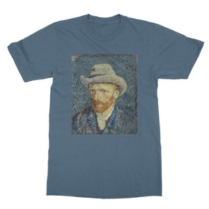 Vincent van Gogh Self-portrait with grey felt hat Classic Unisex T-Shirt- famous artist -Artwork tshirts -Van Gogh gifts -Worldwide Shipping