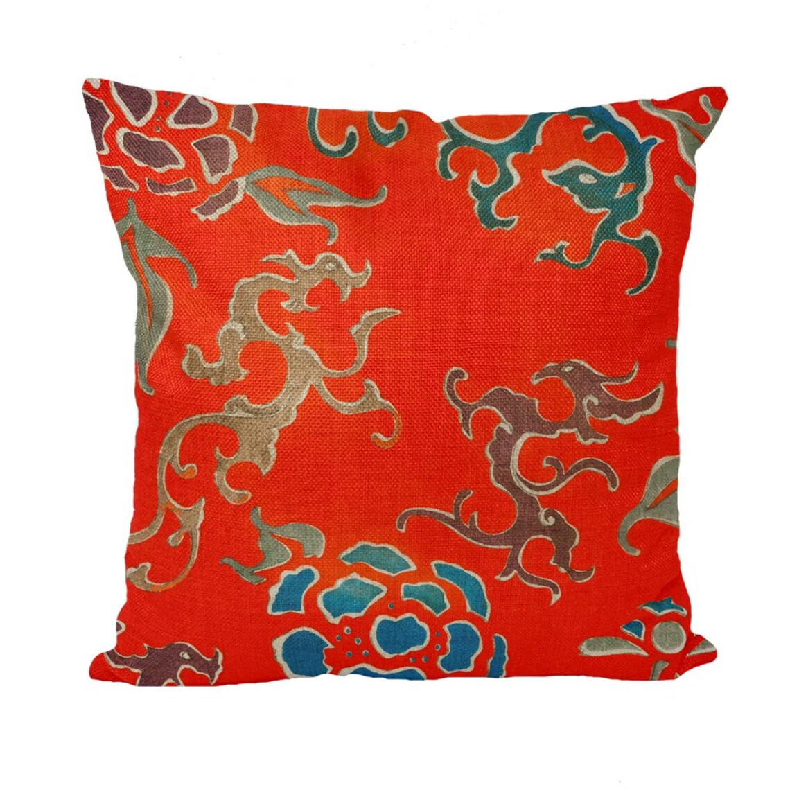 39x39Vintage Japanese print Throw Pillow with Insert and Etsy