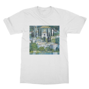 Gustav Klimt&#39;s Kirche in Cassone Modern Classic Unisex T-Shirt - Mens T-shirt- Womens T-shirt-Unisex T-shirt - Worldwide Shipping