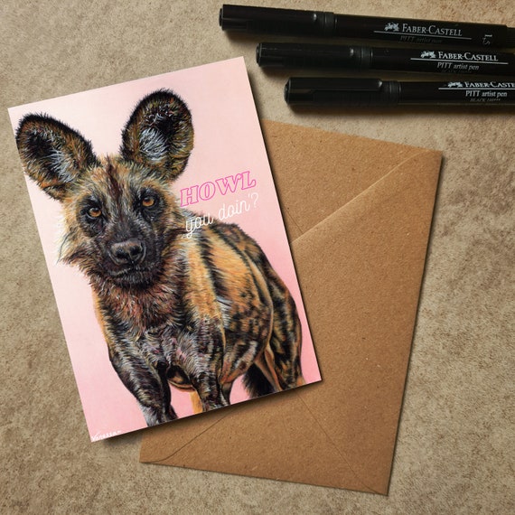 Painted Dog Wild Greetings Birthday Card Wildlife Conservation Charity Animals