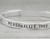 Personalized Custom Hand Stamped Message Sister Friendship Couple Cuff Bangle Bracelet