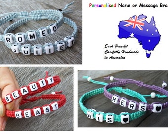 1 x Personalized Name Friendship Couple Bracelet