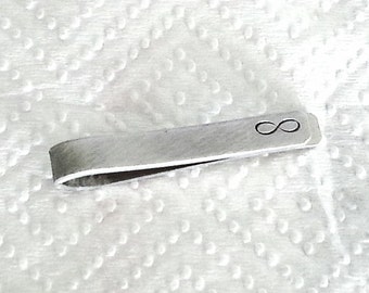 Personalized Custom Hand Stamped Skinny Tie Clip Wedding Anniversary Birthday Graduation Gift For Him