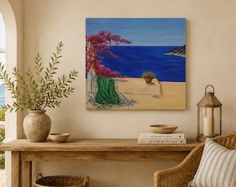 Beach House Art - A Place in the Sun - Original 16*20 Acrylic Painting - Seascape
