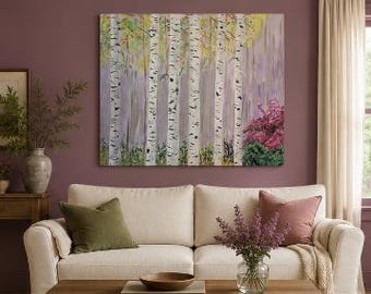 Through The Birches | Original Acrylic Painting | 20 x 24 inches