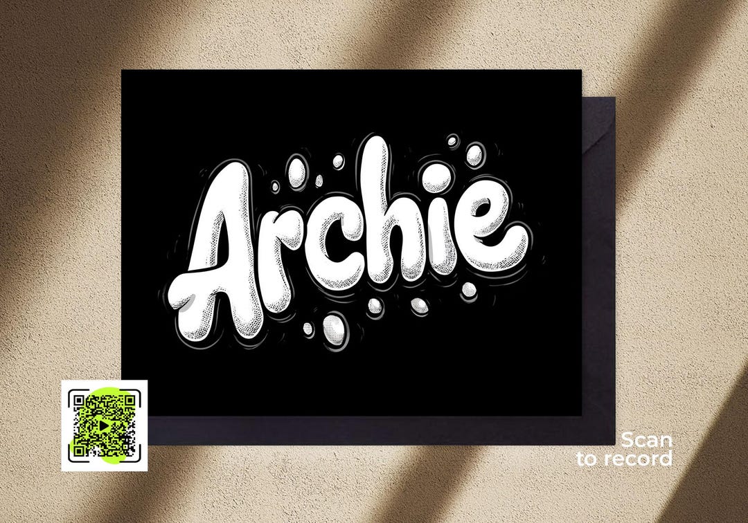Archie Code QR Code Greeting Card. Birthday. Name Card. Archie - Etsy