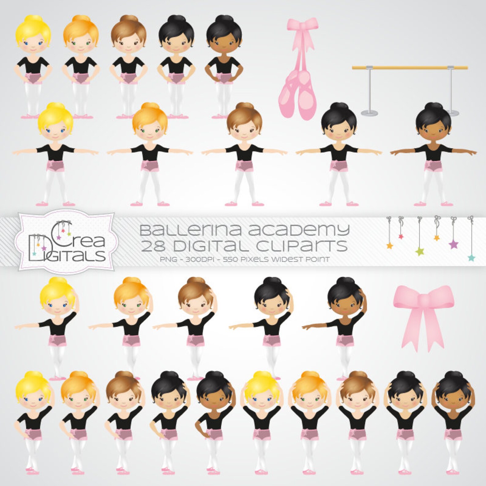 ballerina cliparts - ballet academy - pink and black ballet dancer - 28 digital cliparts - instant download ballerina cliparts - ballet academy - pink and black ballet dancer - 28 digital cliparts - instant download