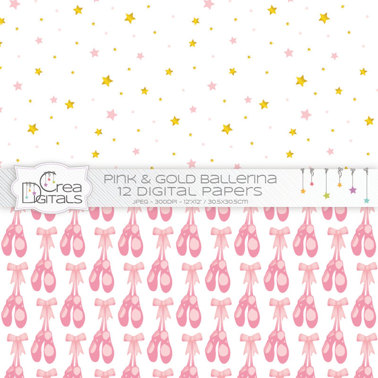 ballerina - 12 pink and gold digital papers - ballet and tutu printables - direct download ballerina - 12 pink and gold digital papers - ballet and tutu printables - direct download