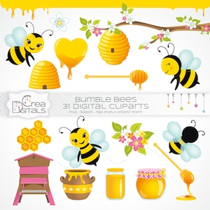 Hommels, 31 digitale cliparts, INSTANT DOWNLOAD
