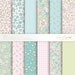 Floral Digital Paper, Turquoise, Pink and Green Seamless Pattern, Ditsy ...