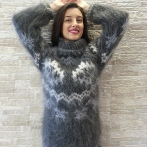 Sexy Fuzzy Multicolour Mohairsexy Bodysuit Mohair Knitwear Size S and M ...