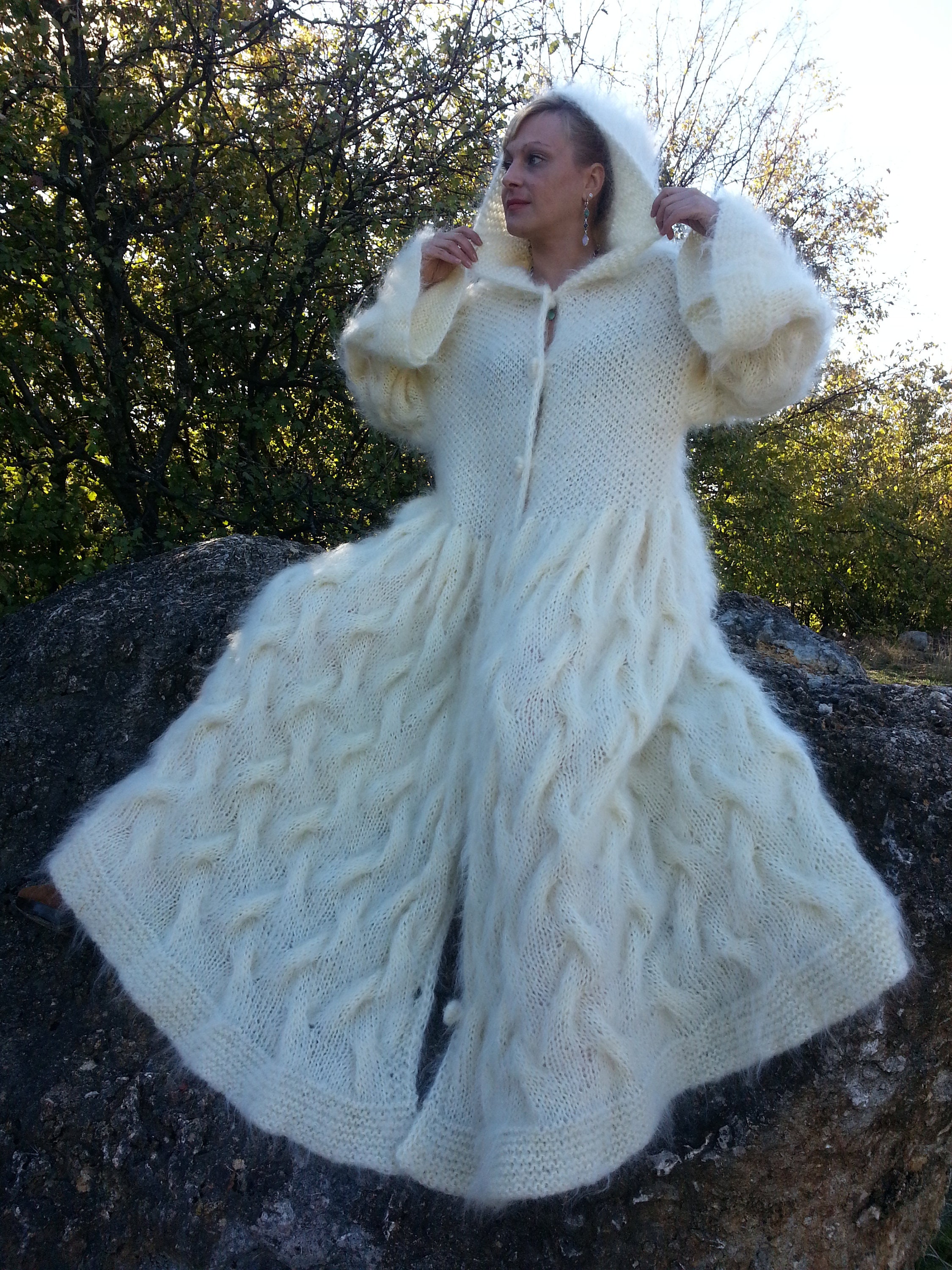 Cream Mohair Cardigan Long Cradigan Oversized Cardigan Knit - Etsy UK