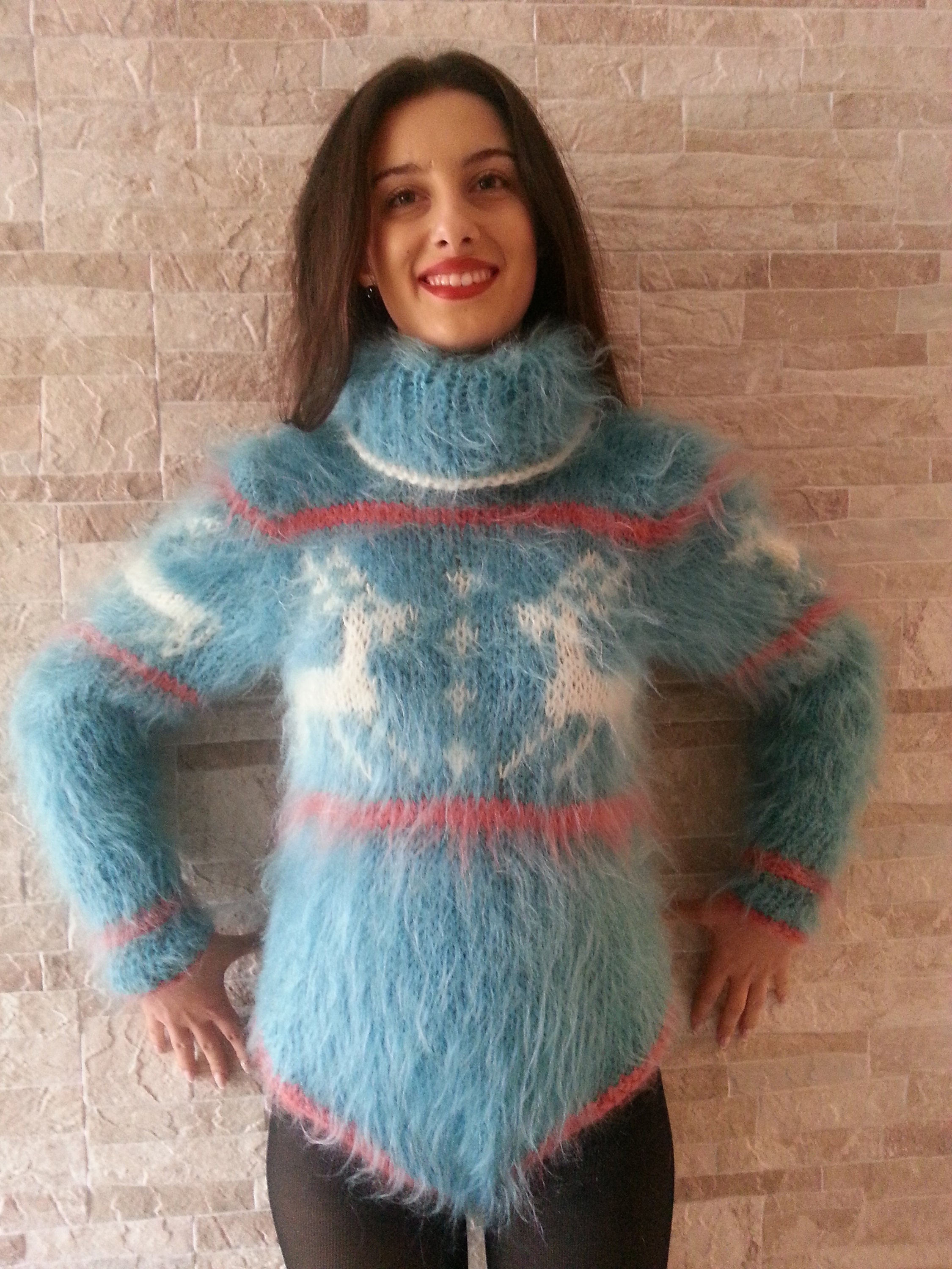 NEW Hand Knitted Mohair Sweater Bodysuit Fuzzy and Thick - Etsy