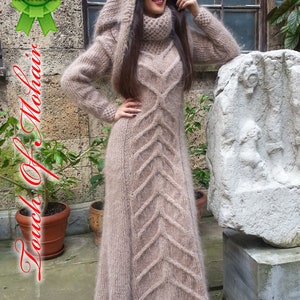 Boutique Beyge luxury long dress mohair dress fuzzy mohair  designer Touch_of_mohair knitwear collection