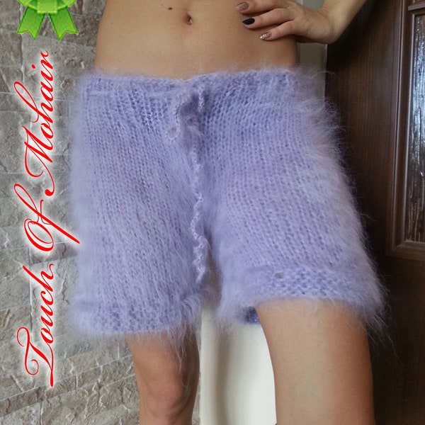 Blue Mohair Shorts , Hand Knit Boxers, Fluffy Shorts, Fetish Panties, Mohair Boxers, Fuzzy Shorts, Hand Knitted Pants, Fuzzy Underwear