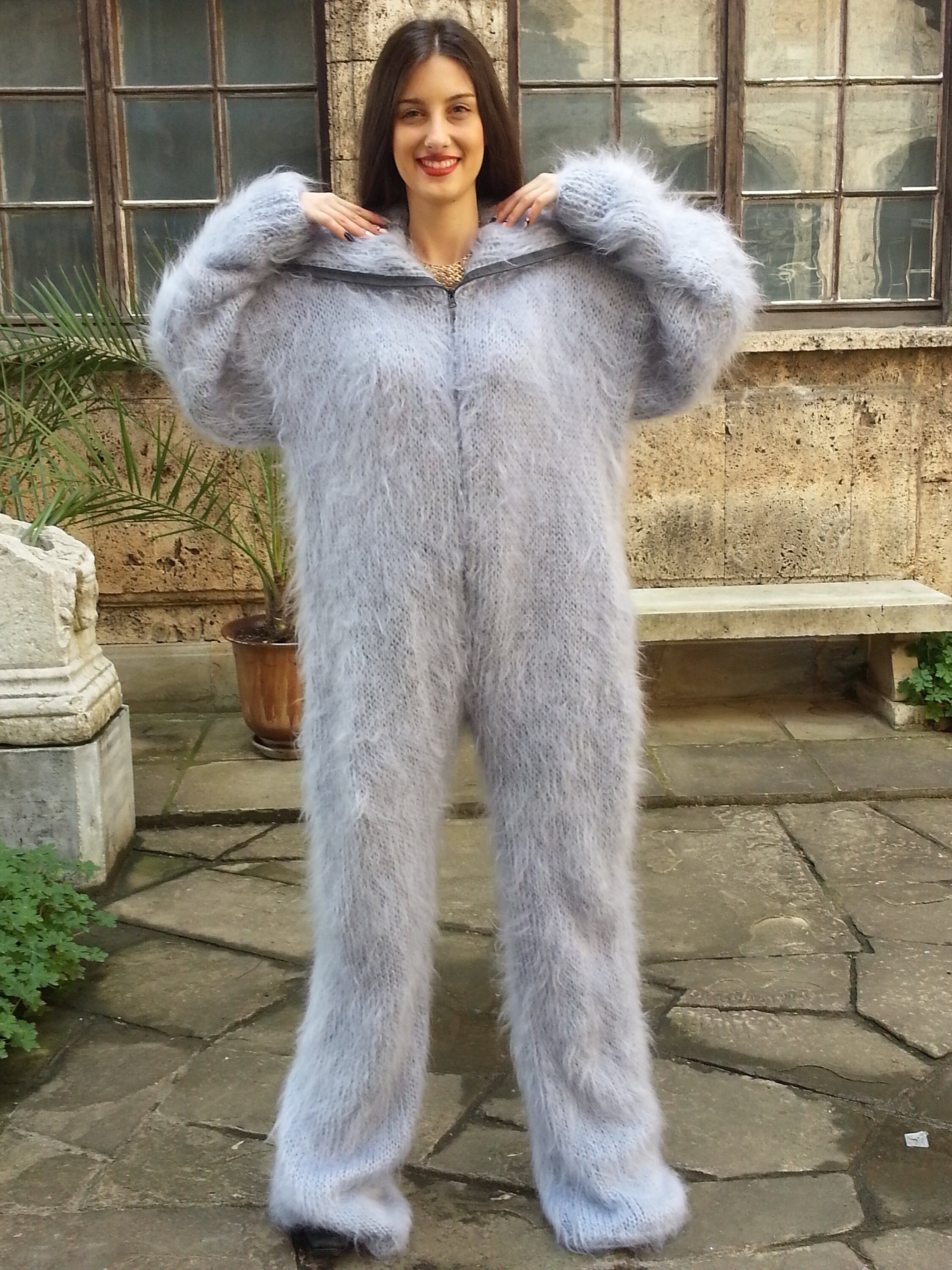 【Jun Mikami】Mohair Jump-suit／新品タグ付／送料込 Jun Mikami Mohair Hand-knitted Jump-suit