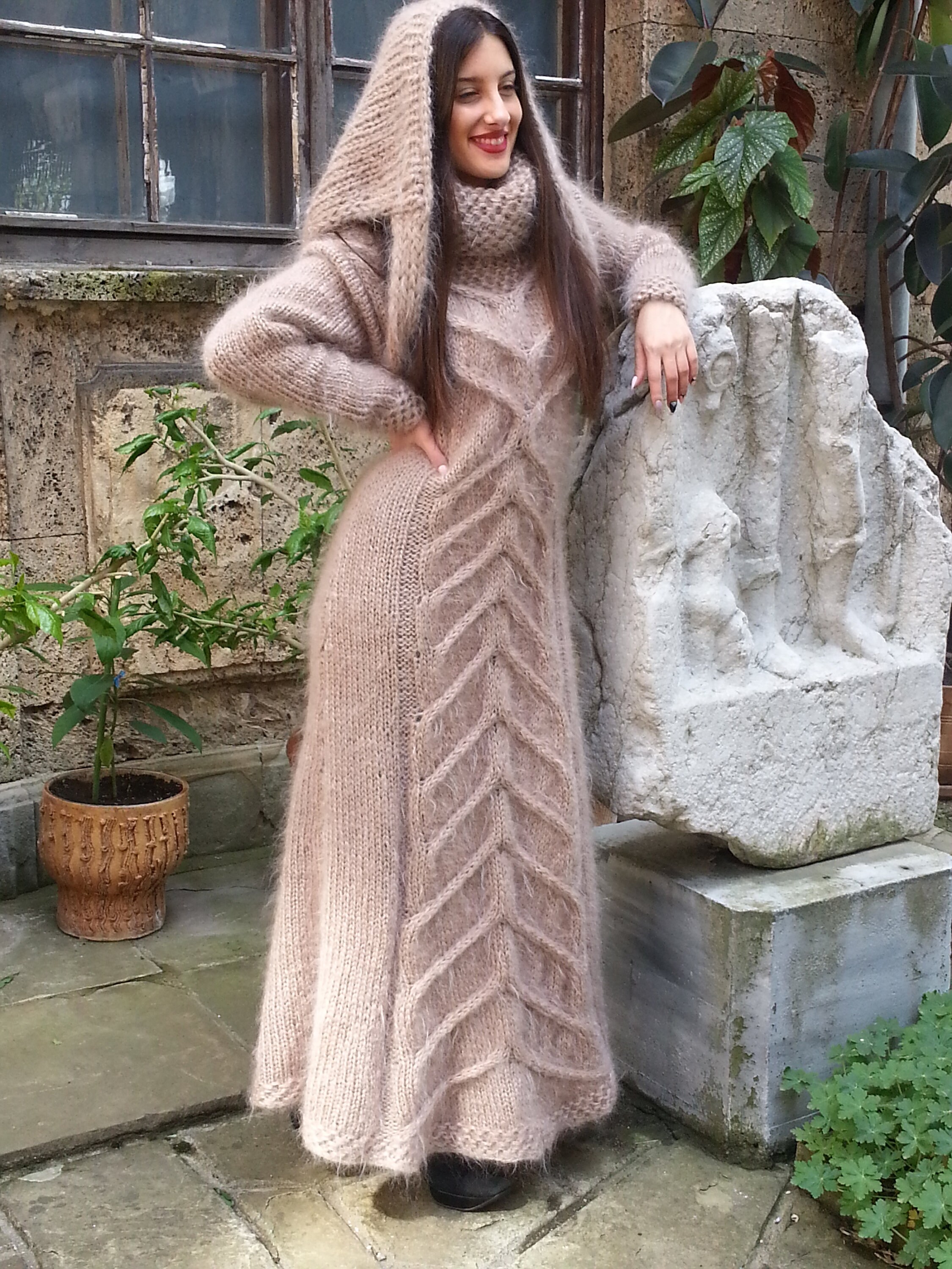 Boutique Beyge Luxury Long Dress Mohair Dress Fuzzy Mohair - Etsy UK