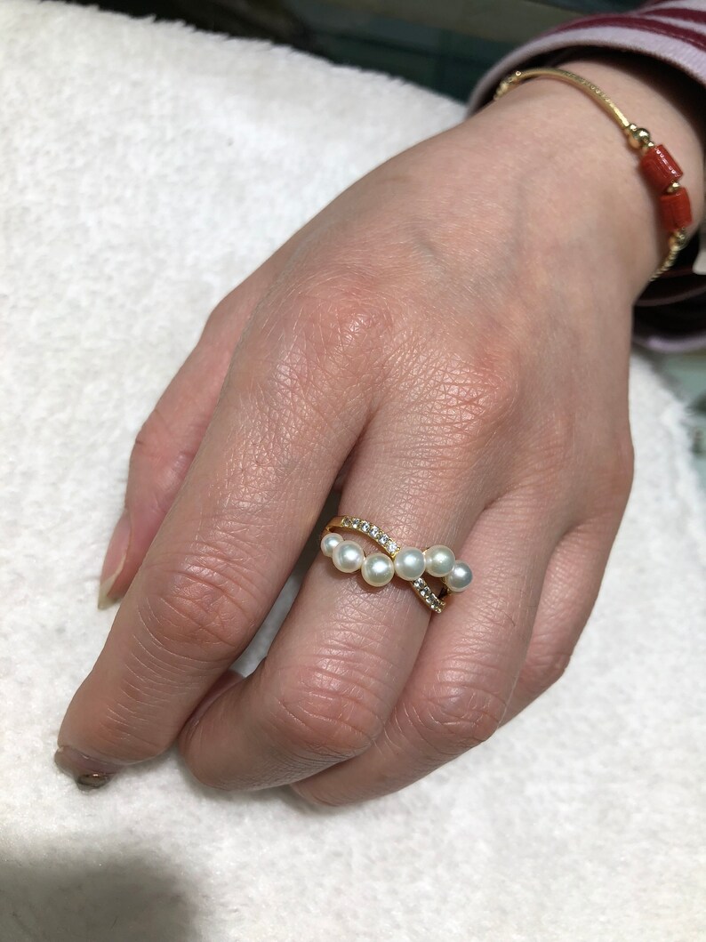 Pearl Ringspearl Promise Ringsmom Ringsmother Ringreal Etsy