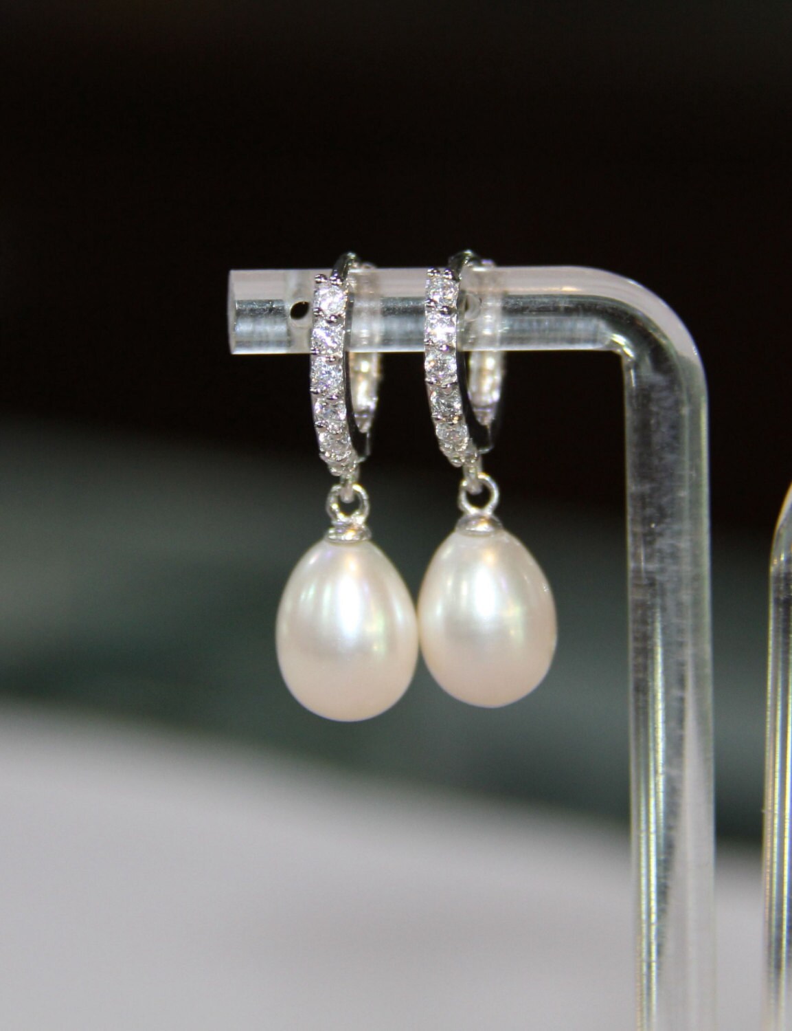 Freshwater Pearl Earrings Pearl Drop Earrings Wedding Pearl Etsy