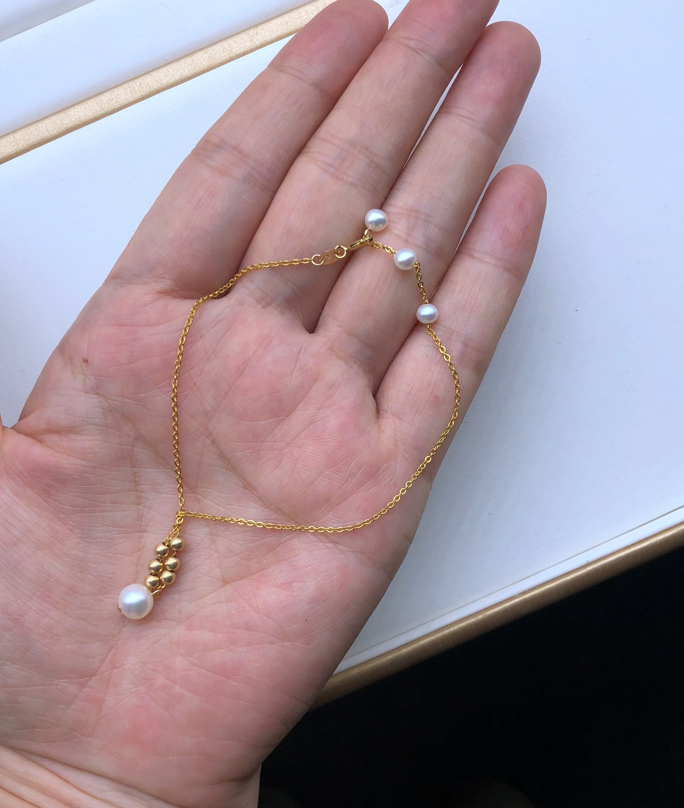 Pearl anklet braceletGold Ankle Bracelet with Freshwater Etsy