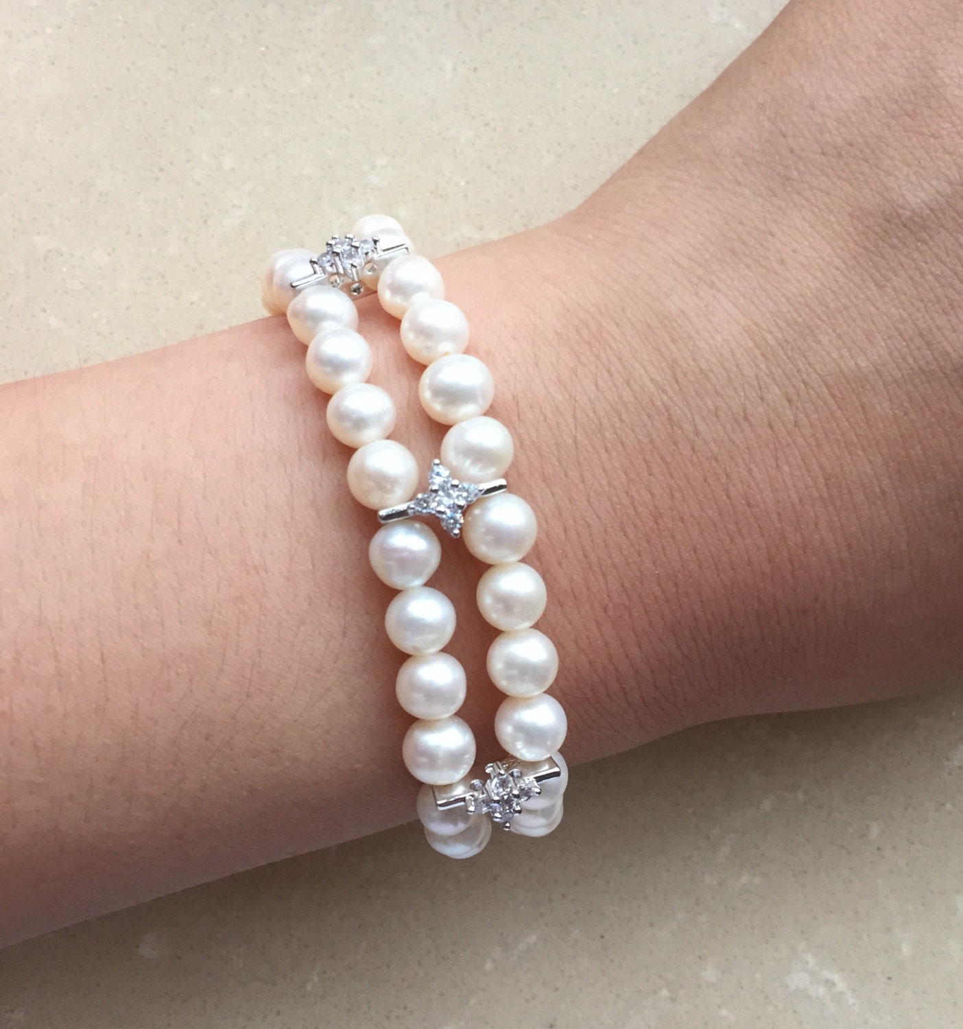 Bridal Pearl Bracelet Wedding Jewelry Wedding Cuff Bracelet Etsy
