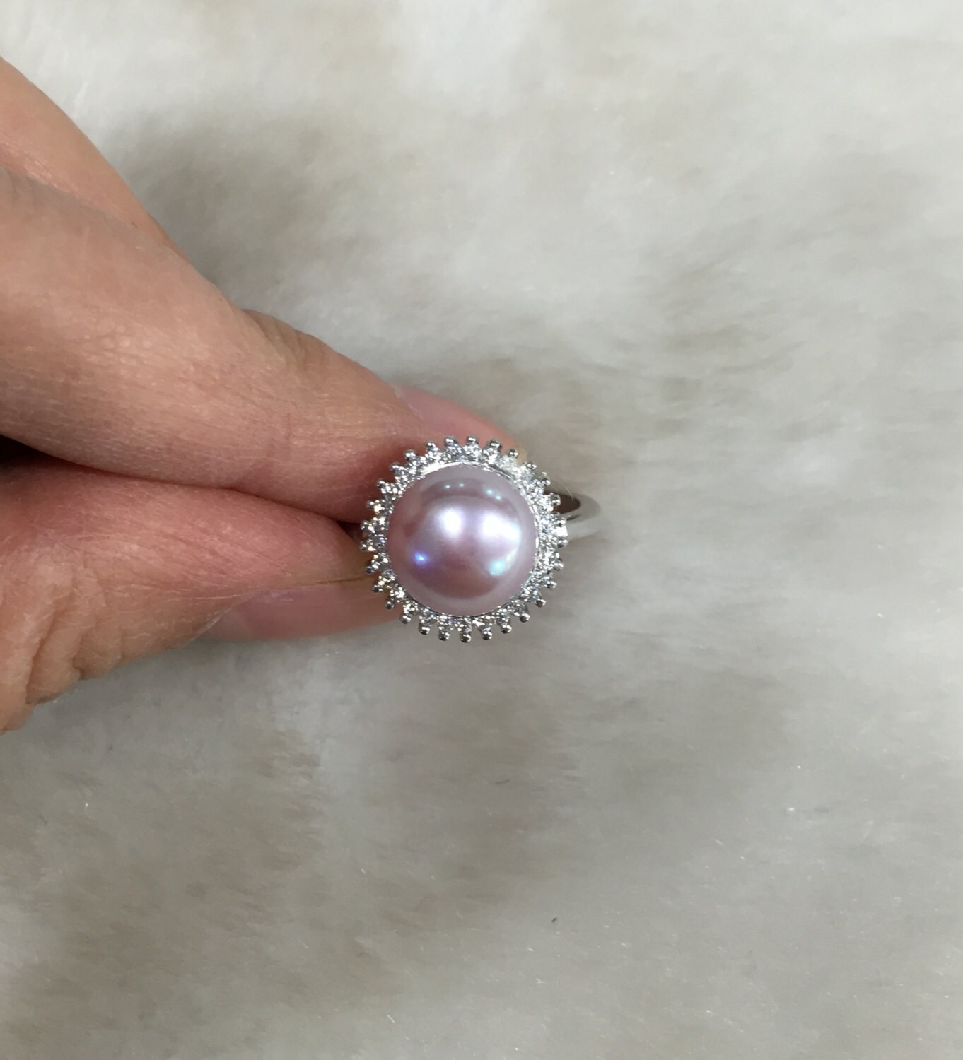 Pearl promise ring for girlsreal pearl ringfreshwater pearl Etsy