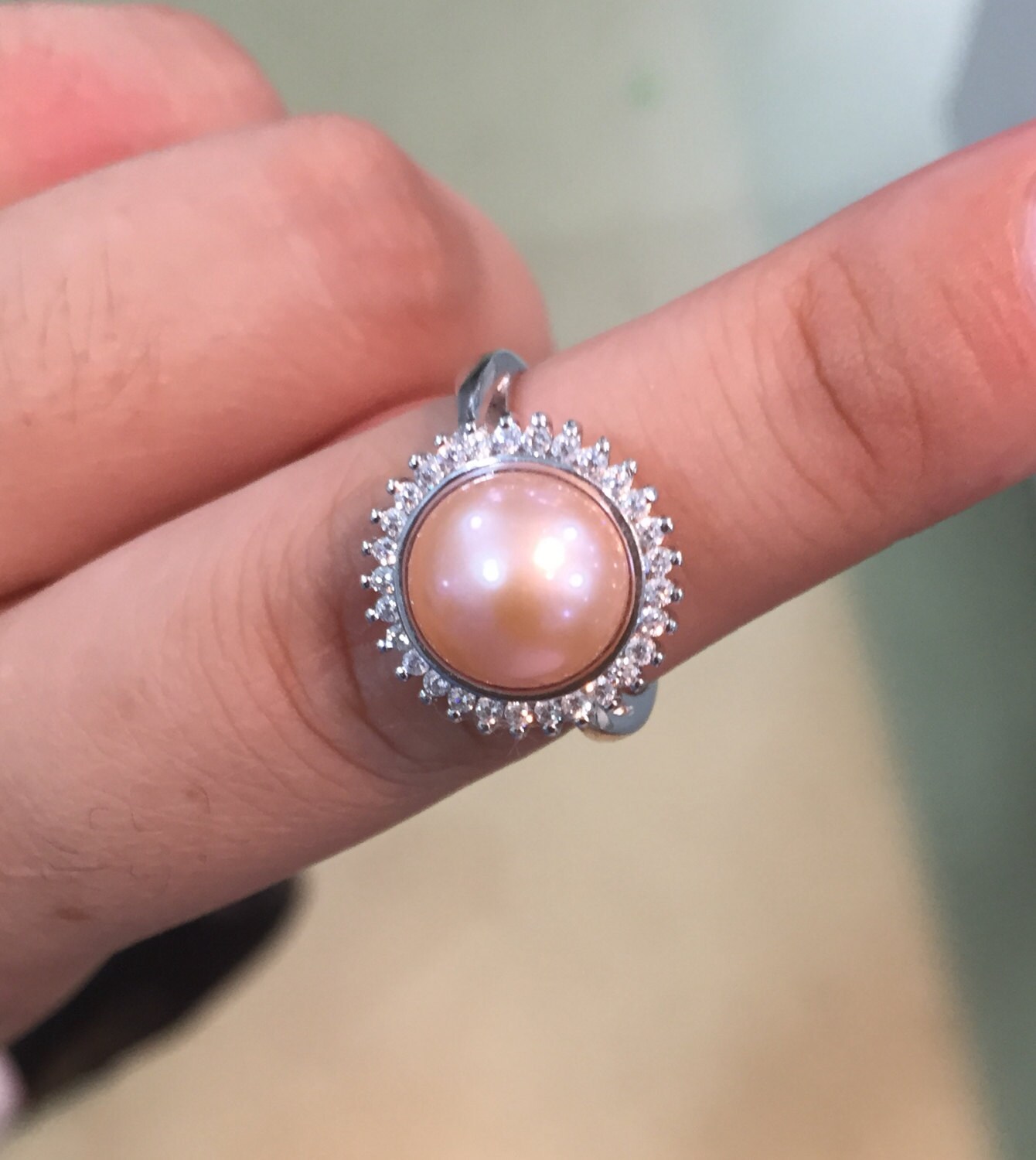 Pearl promise ring for girlsreal pearl ringfreshwater pearl Etsy