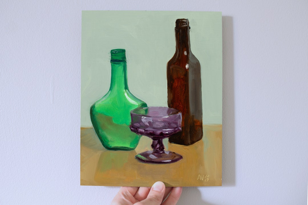 Heart of Glass - Still Life With Colorful Glass Bottles and a Glass ...