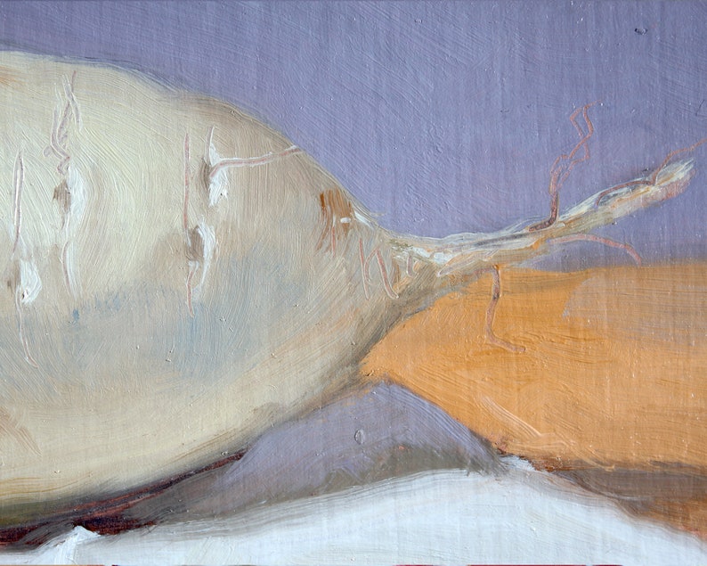 Daikon Radish Oil Painting Korean Art Vegetable Impasto Etsy