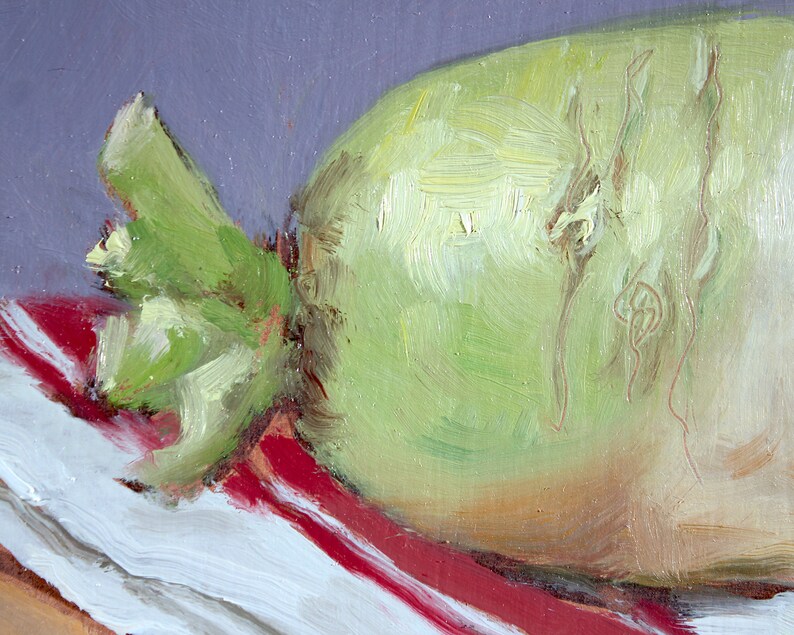 Daikon Radish Oil Painting Korean Art Vegetable Impasto Etsy